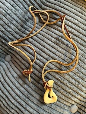 Bone Hook-Shaped Necklace from the Māori people of New Zealand